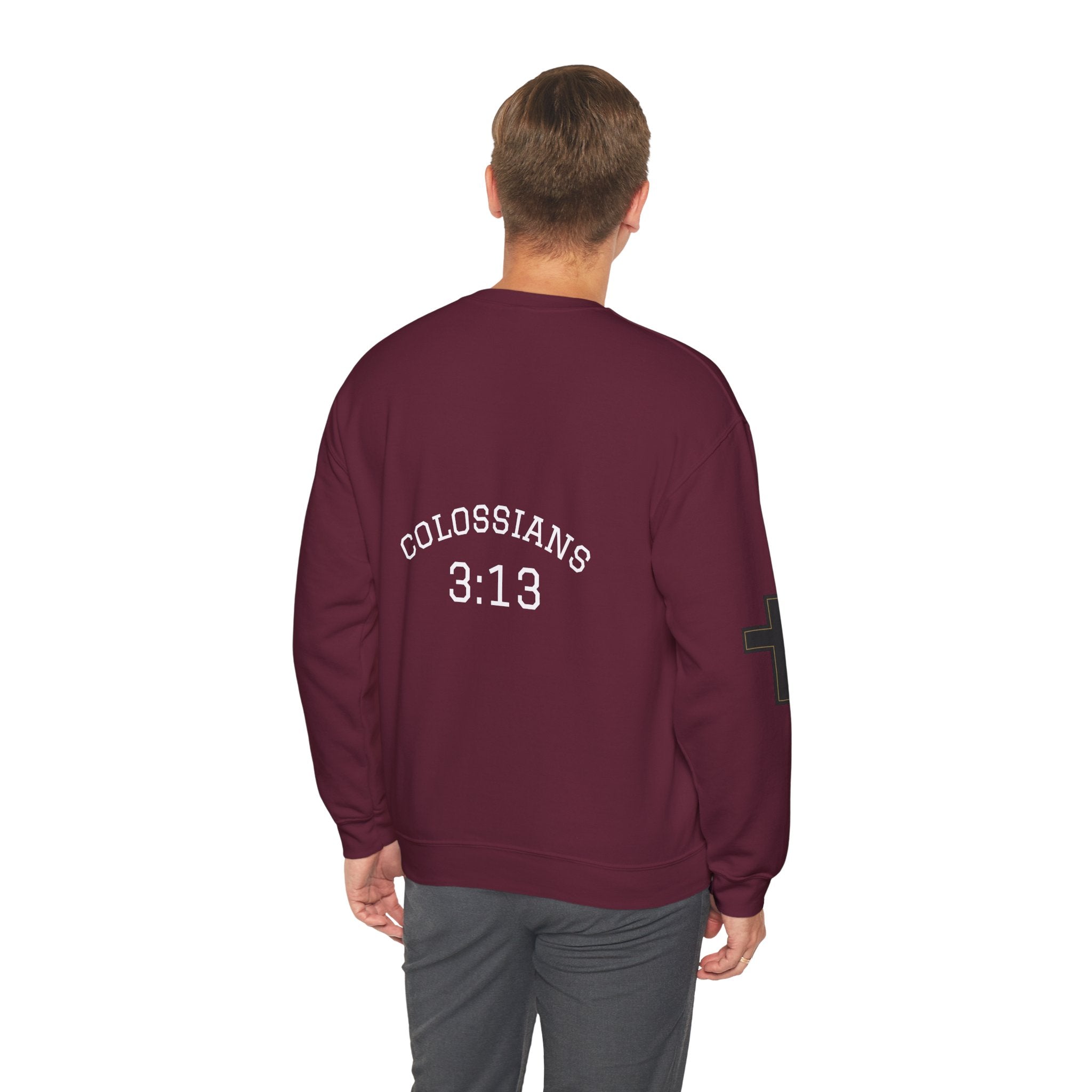 Faith Crewneck Sweatshirt — "You Still Mad? God Forgave That" (Colossians 3:13)