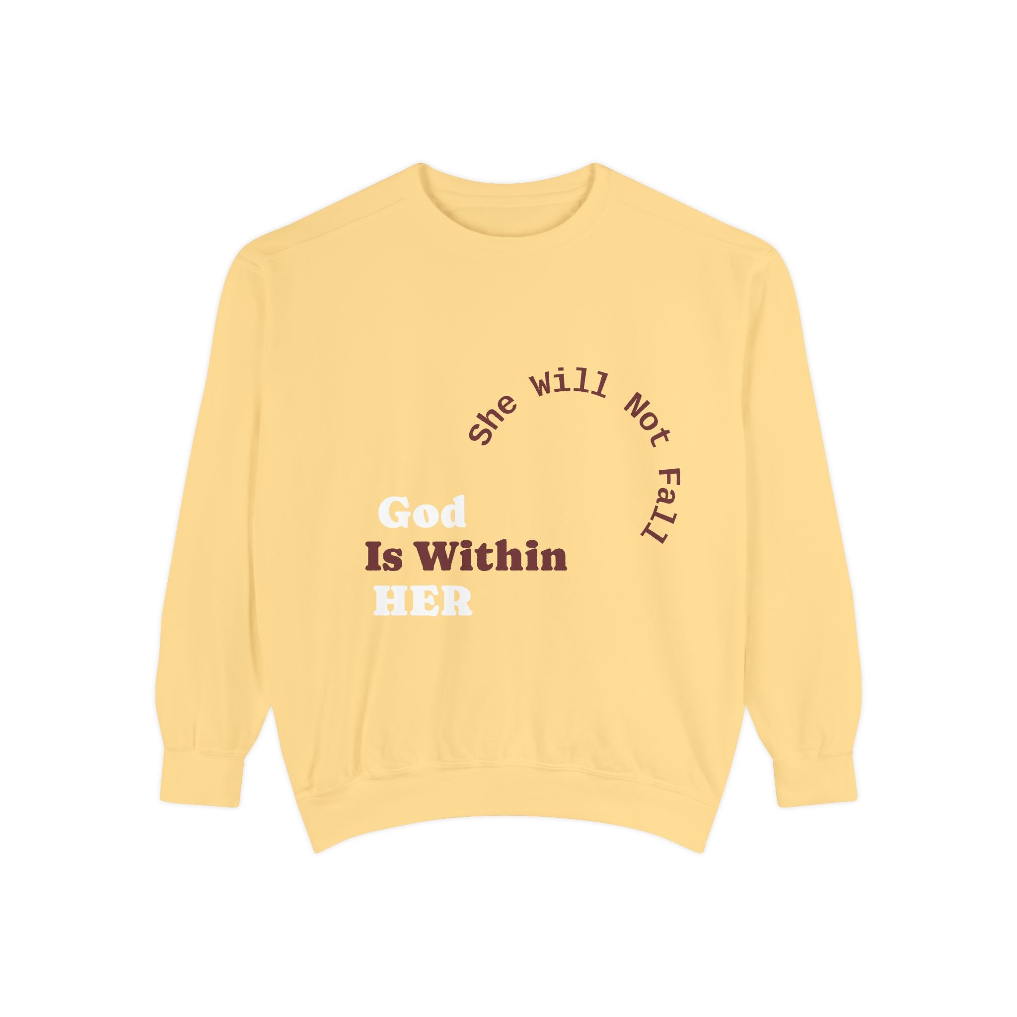 God Is Within Her Crewneck Sweatshirt | Faith-Based Women’s Sweatshirt | Christian Apparel | P465 Collection