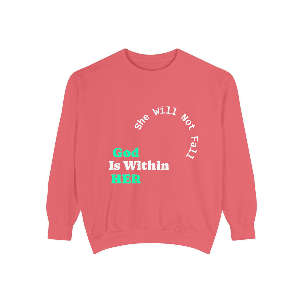 God Is Within Her Crewneck Sweatshirt | Faith-Based Women’s Sweatshirt | Christian Apparel | P465 Collection