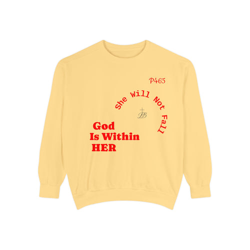 God Is Within Her Crewneck Sweatshirt | Faith-Based Women’s Sweatshirt | Christian Apparel | P465 Collection