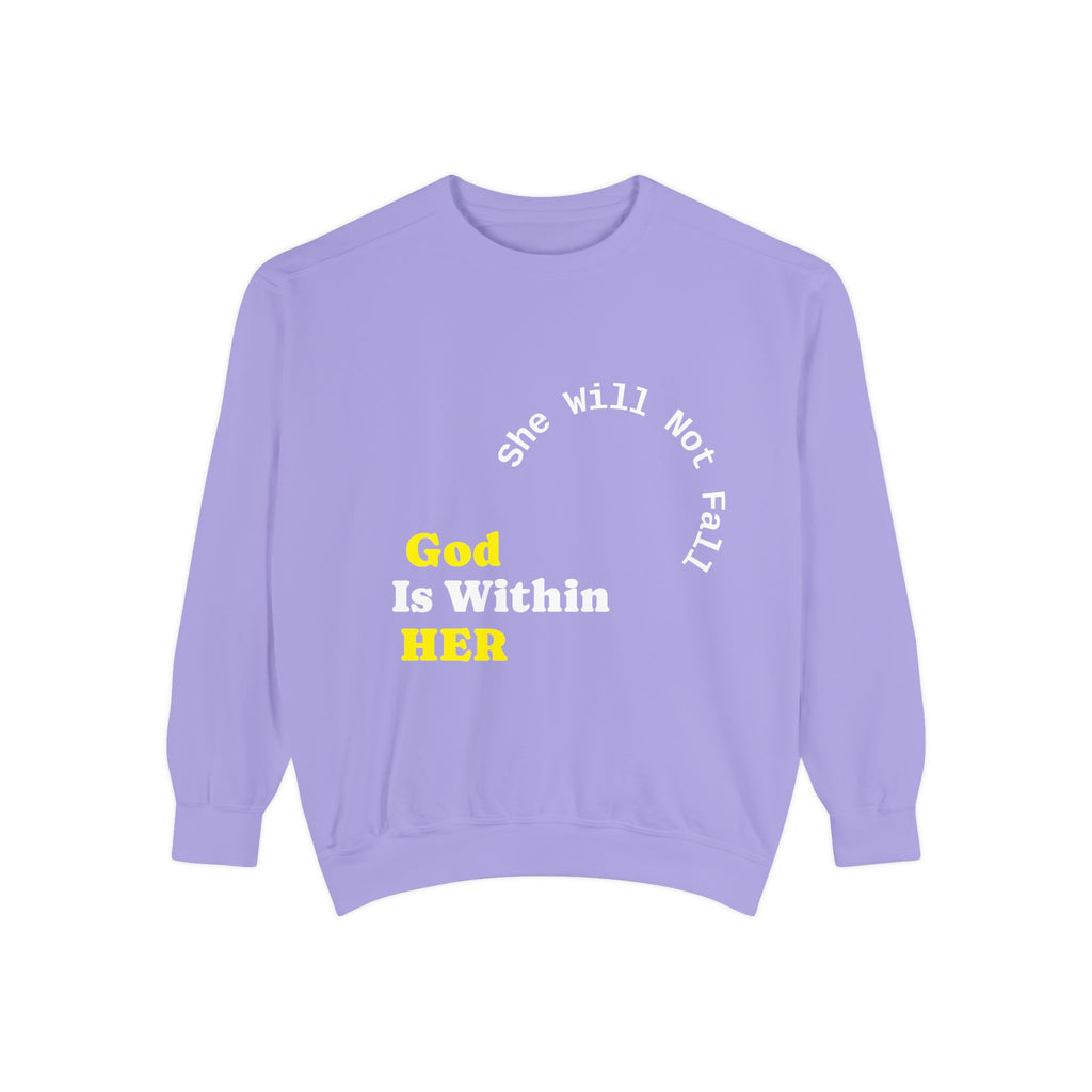 God Is Within Her Crewneck Sweatshirt | Faith-Based Women’s Sweatshirt | Christian Apparel | P465 Collection
