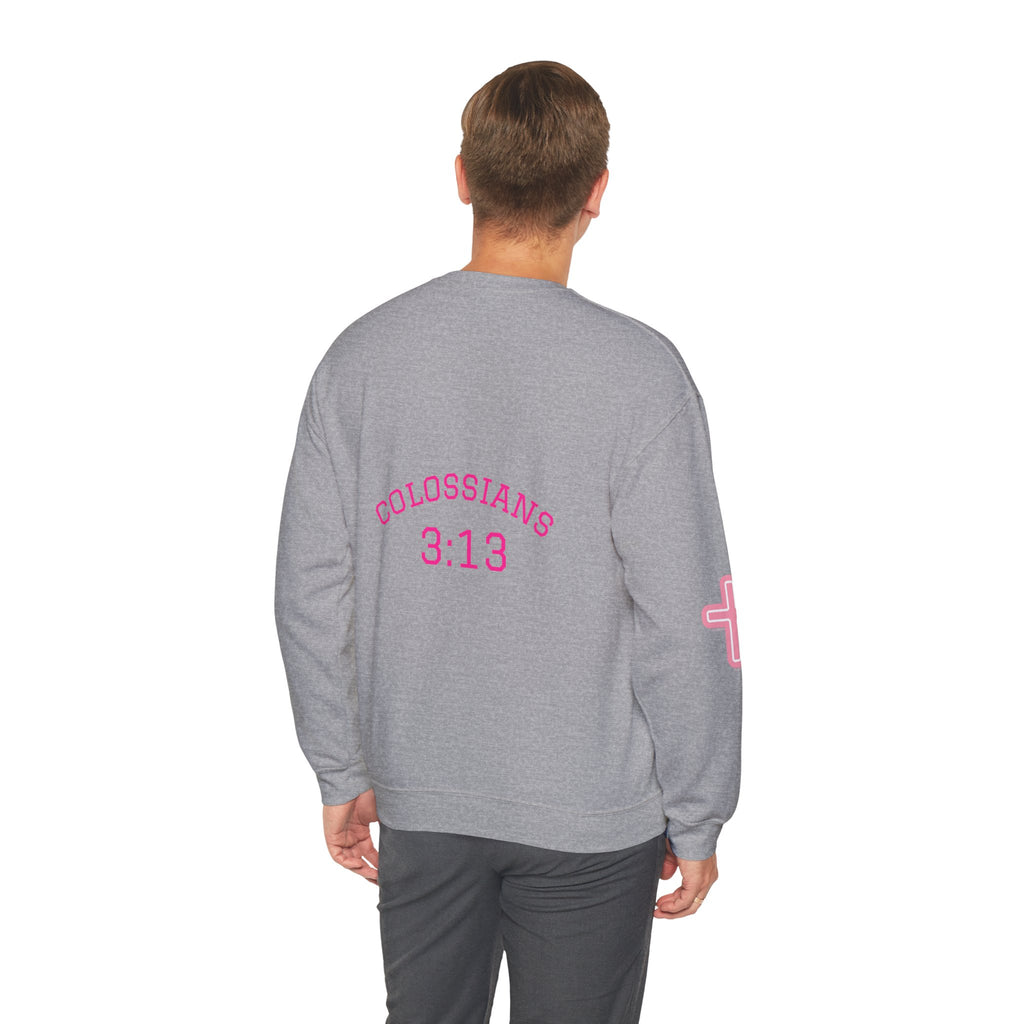 Faith Crewneck Sweatshirt — "You Still Mad? God Forgave That" (Colossians 3:13)