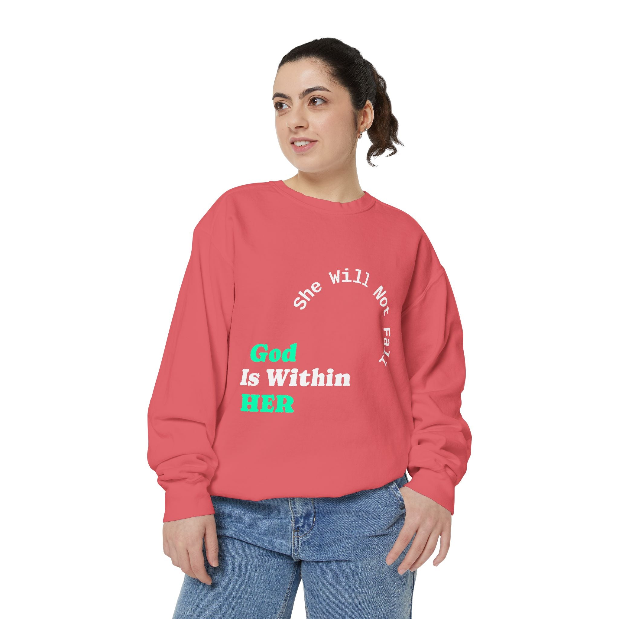 God Is Within Her Crewneck Sweatshirt | Faith-Based Women’s Sweatshirt | Christian Apparel | P465 Collection
